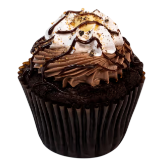 Specialty chocolate cupcakes displayed at the Smallcakes bakery counter